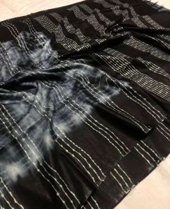 Ladies Cotton Silk Shibori Dye Handwoven Saree