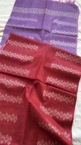Ladies Cotton Silk Stripes Weaving 2 Dye Design Saree