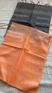 Ladies Cotton Silk Stripes Weaving 2 Dye Design Saree