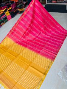 Ladies Cotton Silk Stripes Weaving Two Tone Saree