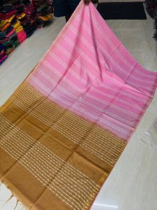 Ladies Cotton Silk Stripes Weaving Two Tone Saree