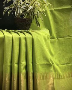 Ladies Cotton Silk Temple Zari Border Saree