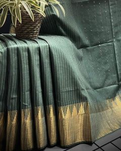Ladies Cotton Silk Temple Zari Border Saree
