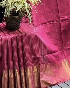 Ladies Cotton Silk Temple Zari Border Saree
