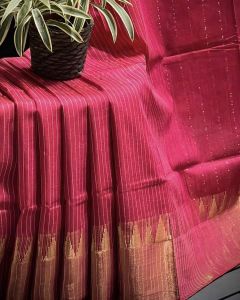 Ladies Cotton Silk Temple Zari Border Saree