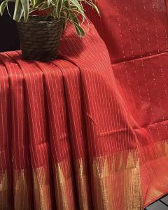Ladies Cotton Silk Temple Zari Border Saree
