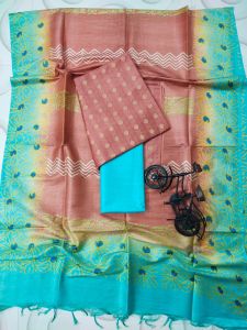 Ladies Cotton Silk Tree Motif Border Saree
