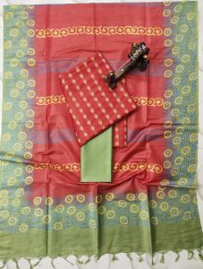 Ladies Cotton Silk Tree Motif Border Saree