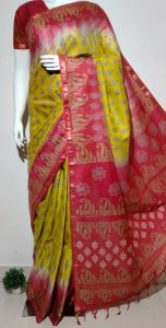 Ladies Dual Shade Floral Designer Party Wear Silk Blend Saree