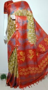 Ladies Dual Shade Floral Designer Party Wear Silk Blend Saree