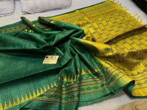 Ladies Dual Tone Linen Suit with Woven Dupatta