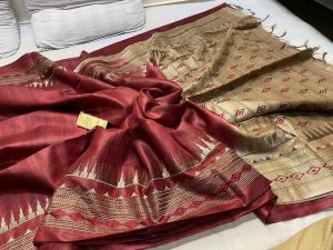 Ladies Dual Tone Linen Suit with Woven Dupatta