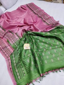 Ladies Dual Tone Linen Suit with Woven Dupatta