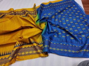 Ladies Dual Tone Linen Suit with Woven Dupatta