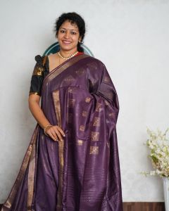 Ladies Elegant Golden Buti Soft Silk Party Wear Saree