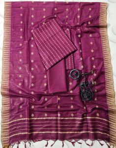 Ladies Katan Silk Artisan Block Print Suit Set