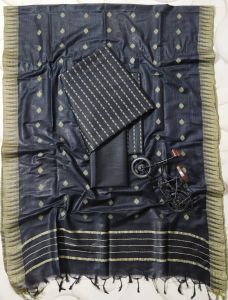 Ladies Katan Silk Artisan Block Print Suit Set