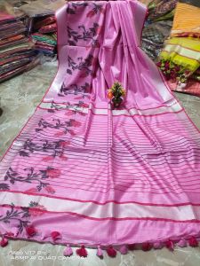 Ladies Paisley Pattern Cotton Salub Jacquard Weaving Saree