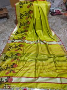 Ladies Paisley Pattern Cotton Salub Jacquard Weaving Saree