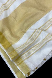 Ladies Pure Linen by Linen Contrast Border Saree