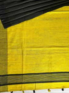 Ladies Pure Tussar Staple Ghicha Contrast Pallu Saree