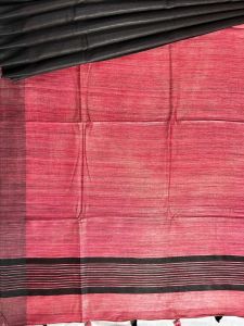 Ladies Pure Tussar Staple Ghicha Contrast Pallu Saree