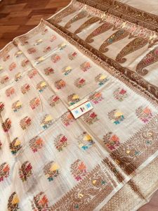Ladies Royal Tussar Munga Silk Banarasi Floral Weave Saree