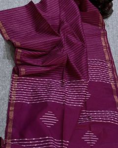 Ladies Semi Tussar Silk Handloom Pattern Saree