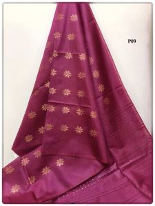 Ladies Semi Tussar Silk Zari Flower Weaving Saree