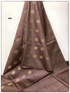 Ladies Semi Tussar Silk Zari Flower Weaving Saree