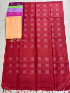Ladies Traditional Buti Weave Soft Silk Daily Wear Saree