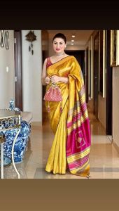 Ladies Tussar Dupion Raw Silk Handloom Weave Saree