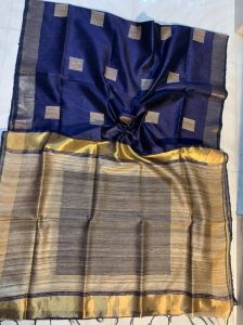Ladies Tussar Dupion Raw Silk Handloom Weave Saree