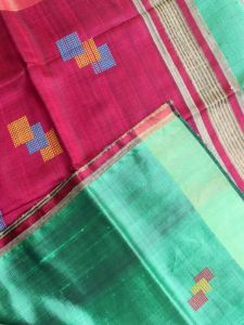 Ladies Tussar Dupion Raw Silk Handloom Weave Saree