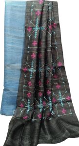 Ladies Tussar Ghicha Silk Embroidered Suit Set