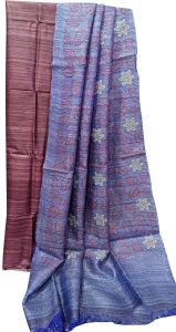 Ladies Tussar Ghicha Silk Embroidered Suit Set