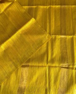 Ladies Tussar Ghicha Silk Golden Zari Border Saree