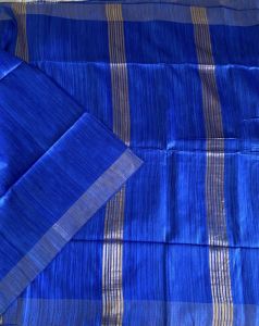 Ladies Tussar Ghicha Silk Golden Zari Border Saree