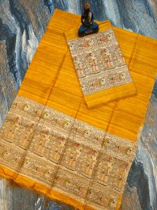 Ladies Tussar Ghicha Silk Madhubani Suit Set