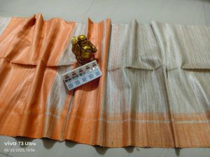 Ladies Tussar Ghicha Silk Masraiz Border Handloom Saree