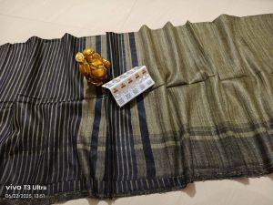 Ladies Tussar Ghicha Silk Masraiz Border Handloom Saree
