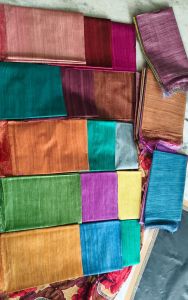Ladies Tussar Ghicha Silk Plain Border Dupatta