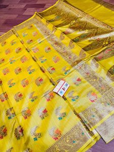 Ladies Tussar Munga Silk Banarasi Motif Saree