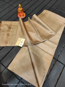 Ladies Tussar Munga Silk Temple Zari Border Saree