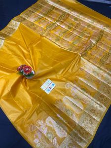 Ladies Tussar Silk Meenakari Handloom Weaving Saree
