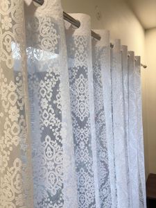 Designer Vertical Pattern Sheer Net Curtain Fabric
