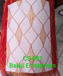 Diamond Pattern Zari Net Fabric Roll