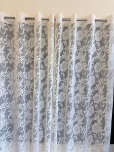 Elegant Floral Designer Net Curtain Fabric