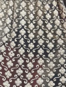 Elegant Floral Embroidery Net Fabric