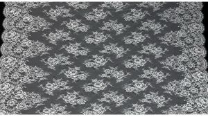 Eyelash Border Floral Lace Net Fabric